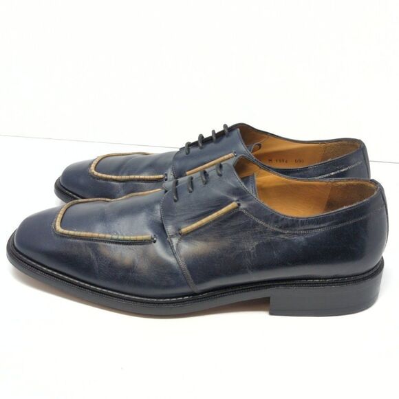 Metzlan Navy Leather Square Toe Oxford, Men\'s 12 main image 8